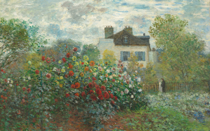Une peinture de Claude Monet, intitulé the Artist's Garden in Argenteuil.