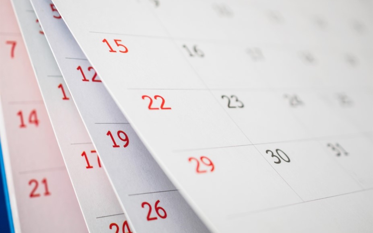 Photo d'un calendrier ou planning