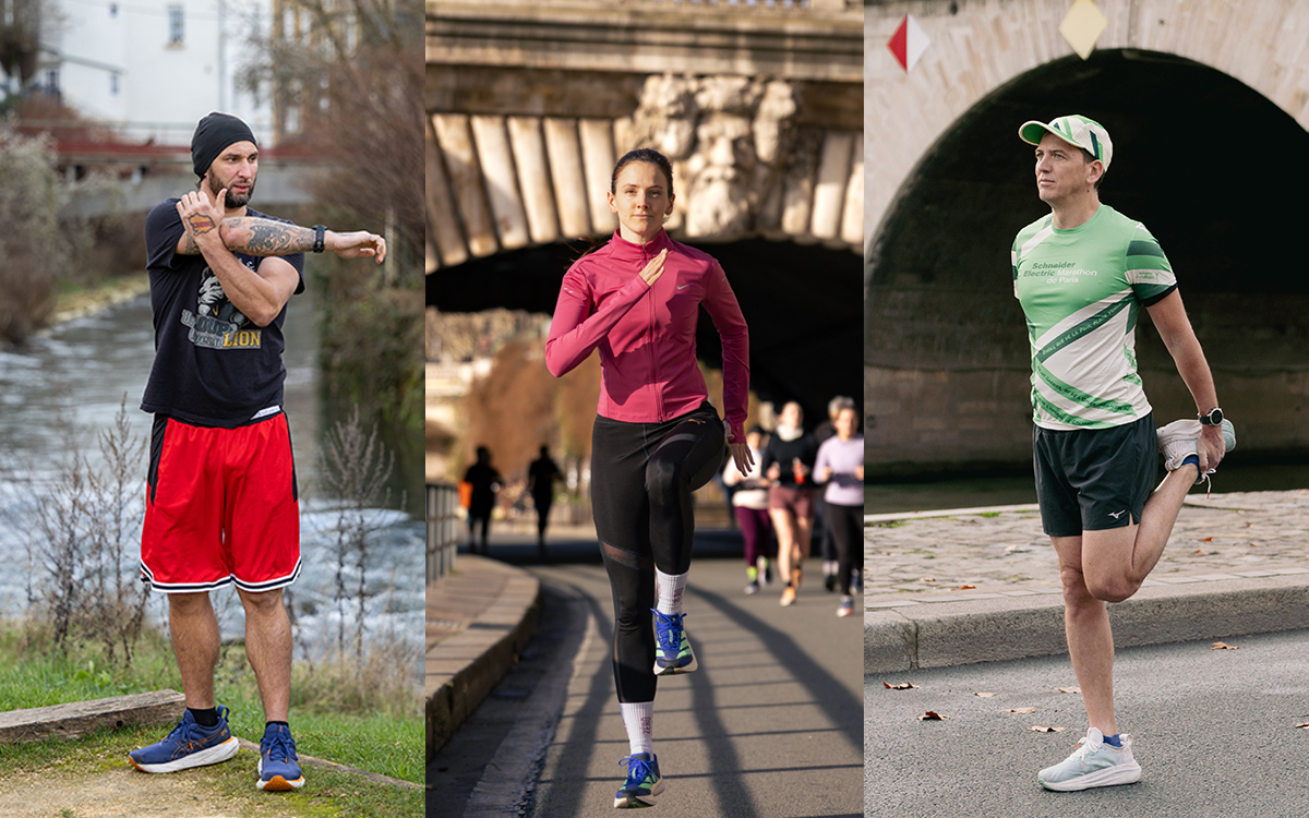 Trois marathoniens William, Alice et Christophe. (de gauche à droite) 