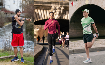 Trois marathoniens William, Alice et Christophe. (de gauche à droite) 