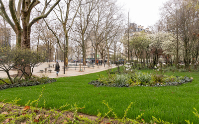 Visite inaugurale de la requalification et la végétalisation de la place Colonel Fabien 