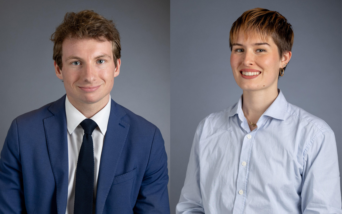 Portraits de Jules Pasquier et Jeanne Ouvret, nouveaux élus du Conseil de Paris. 