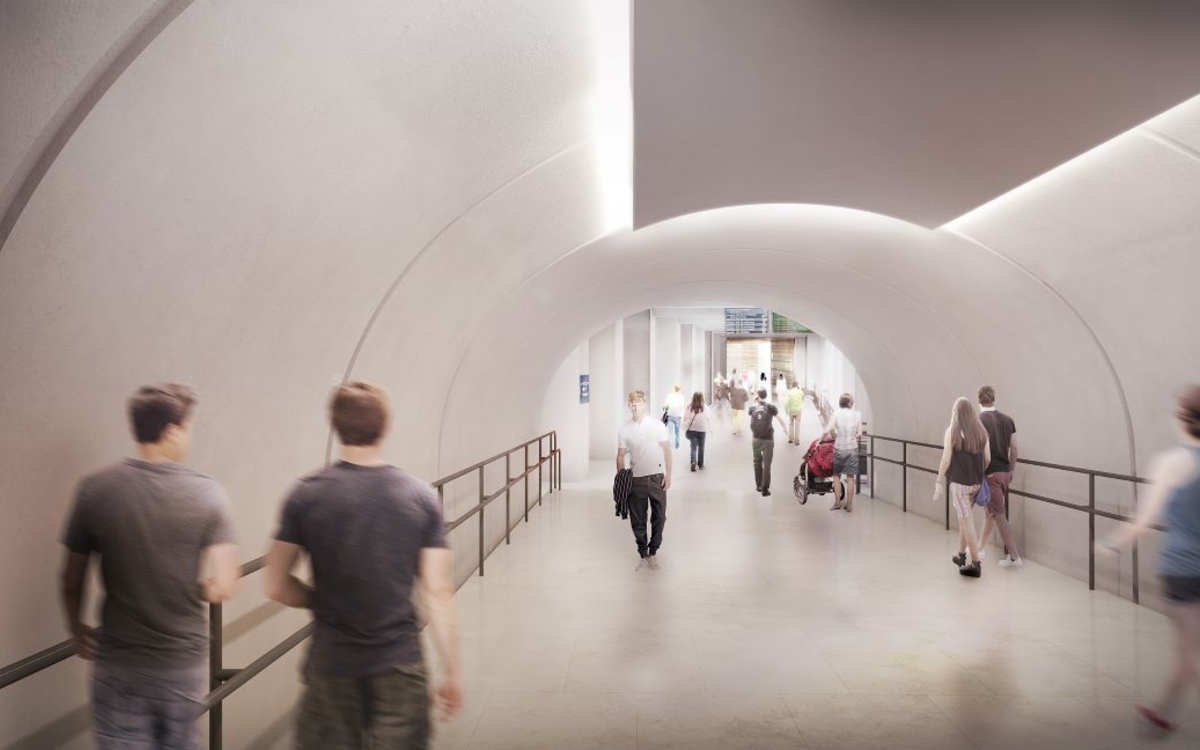 Visuel représentant le  tunnel entre la gare de l'Est et la gare du Nord