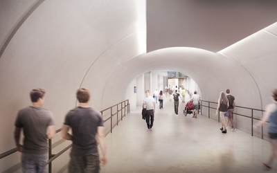 Visuel représentant le  tunnel entre la gare de l'Est et la gare du Nord