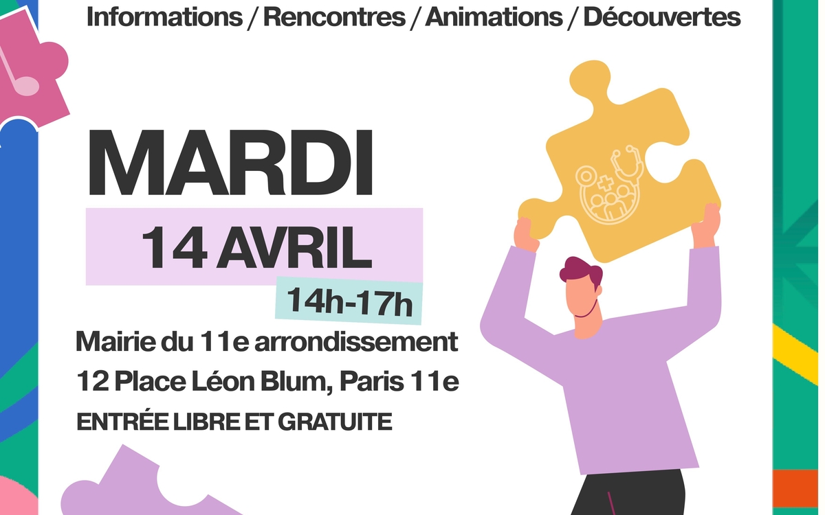 En présence du pôle psychiatrie adulte, Maison des Solidarités, Maison Sport Santé Piver, Maison Perchée etc. Atelier bien-être et animations artistiques. Concert de clôture chants lyriques à 16h30 - Mairie du 11e, Salle des fêtes