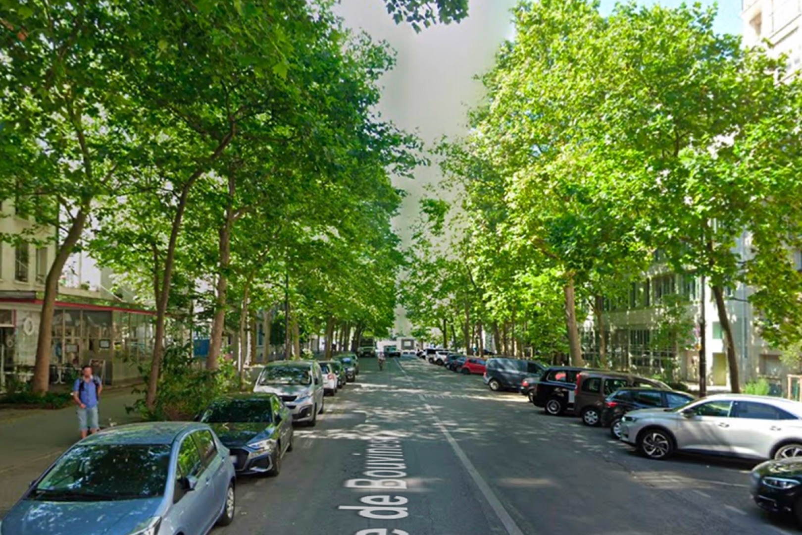 Image Google Streetview montrant l'avenue de Bouvines en juin 2022, avant la création du jardin