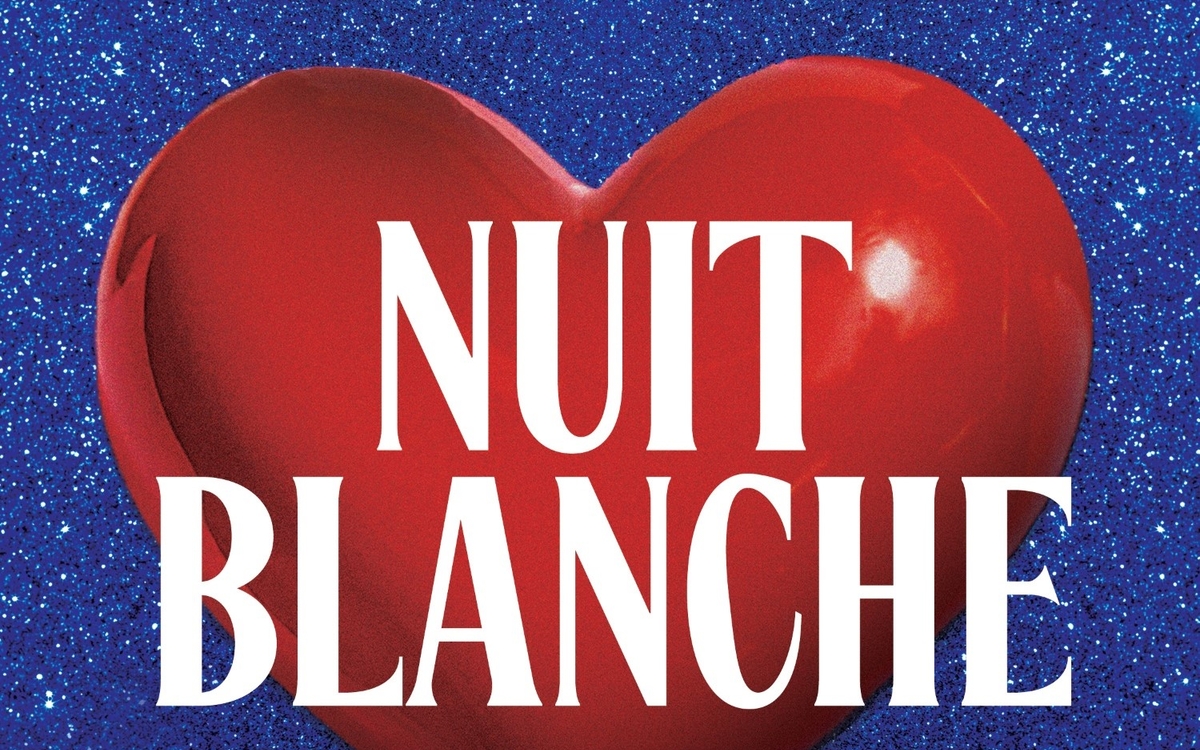 Coeur rouge sur fond bleu à paillettes