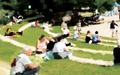 Parc arboré et déjeuner sur l'herbe