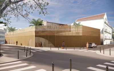Visuel de l'entrée nouvelle salle de fitness de la Butte aux Cailles (13e)