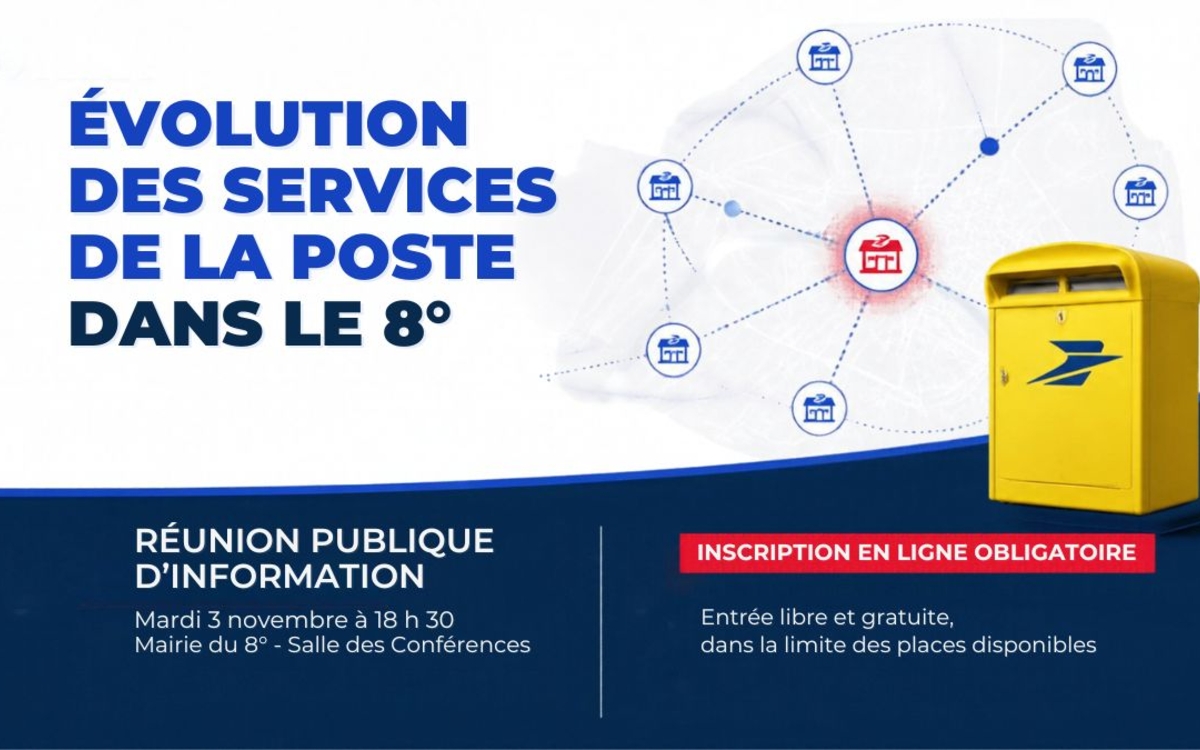Réunion publique d'information sur l'évolution des services de La Poste dans le 8e