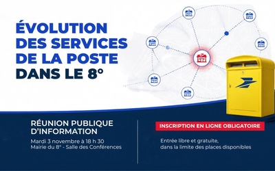 Réunion publique d'information sur l'évolution des services de La Poste dans le 8e