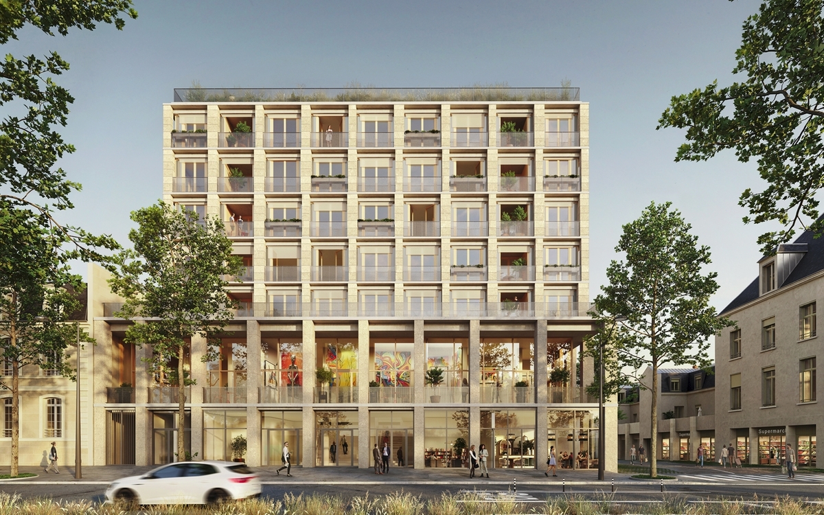 Projection de la façade du nouveau quartier Saint-Vincent-de-Paul