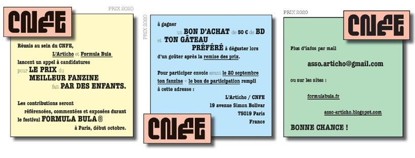 Centre National de Fanzine d'enfant prix 2020 (Yassine de Vos) Centre National de Fanzine d'enfant prix 2020