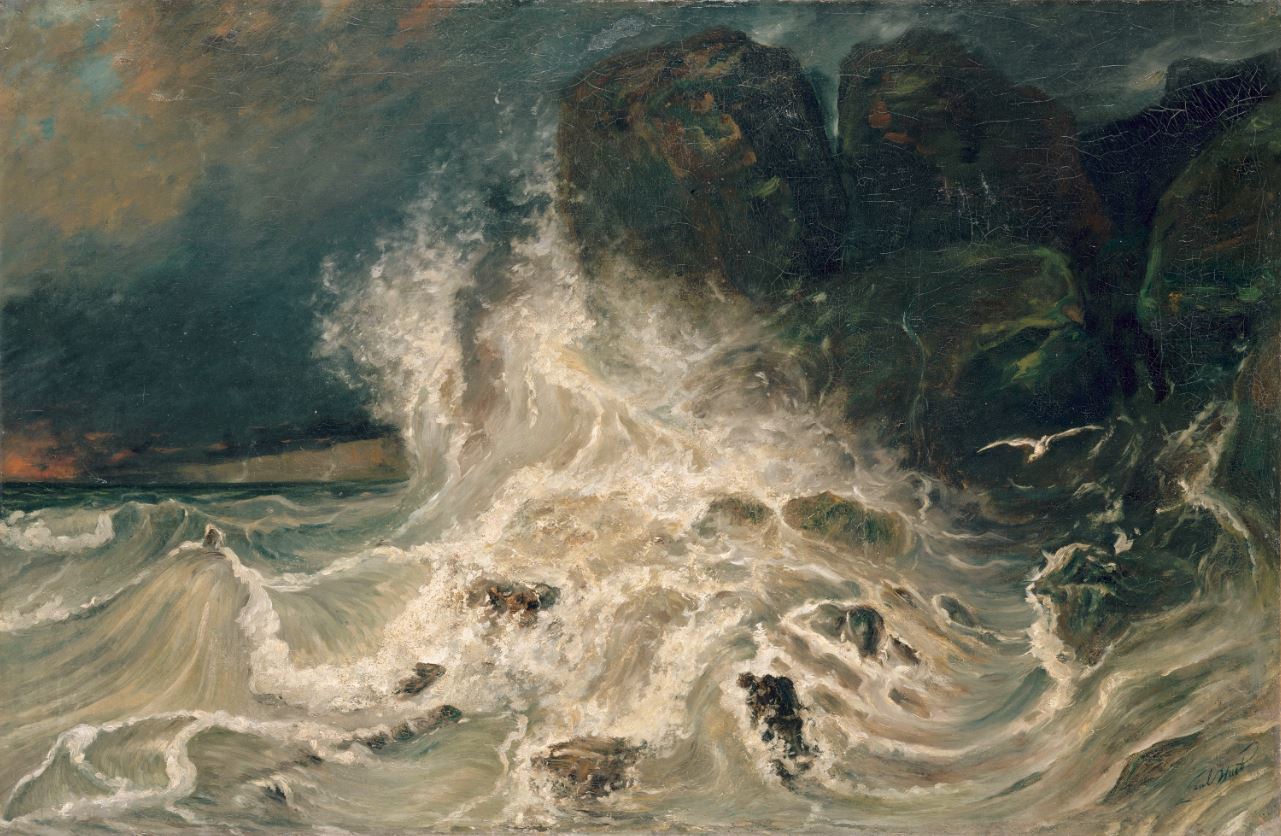 Paul Huet (1803-1869). Brisants à la pointe de Granville (Manche), vers 1852. Huile sur toile, 68 x 103 cm. Musée du Louvre, département des peintures, Paris, France. Photo © RMN-Grand Palais (musée du Louvre), René-Gabriel Ojéda (Paul Huet (1803-1869). Brisants à la pointe de Granville (Manche), vers 1852. Huile sur toile, 68 x 103 cm. Musée du Louvre, département des peintures, Paris, France. Photo © RMN-Grand Palais (musée du Louvre), René-Gabriel Ojéda) Paul Huet (1803-1869). Brisants à la pointe de Granville (Manche), vers 1852. Huile sur toile, 68 x 103 cm. Musée du Louvre, département des peintures, Paris, France. Photo © RMN-Grand Palais (musée du Louvre), René-Gabriel Ojéda