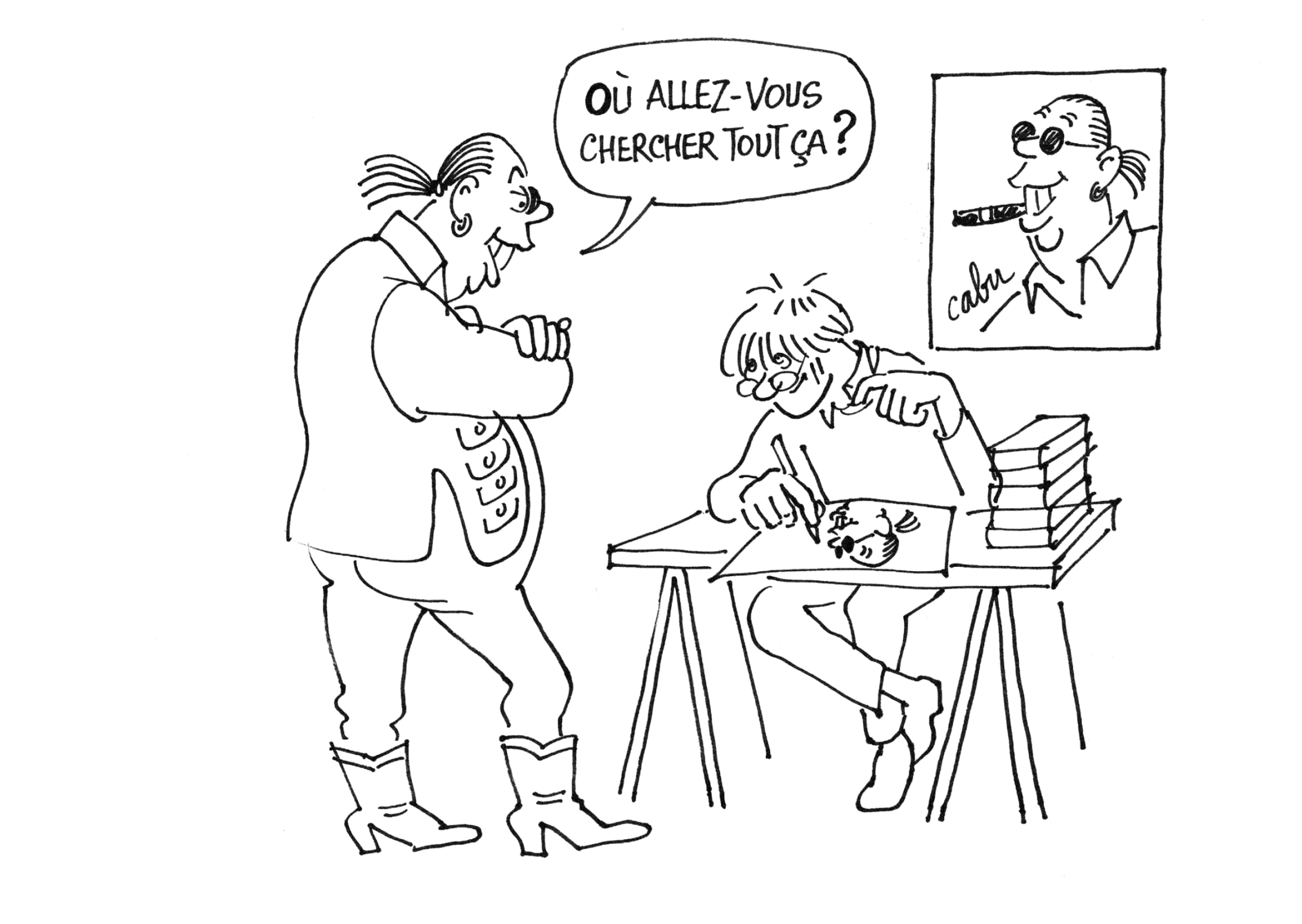 Inédit, 2014. A retrouver dans la section "Les personnages de Cabu" (© V. Cabut) Inédit, 2014. A retrouver dans la section "Les personnages de Cabu"