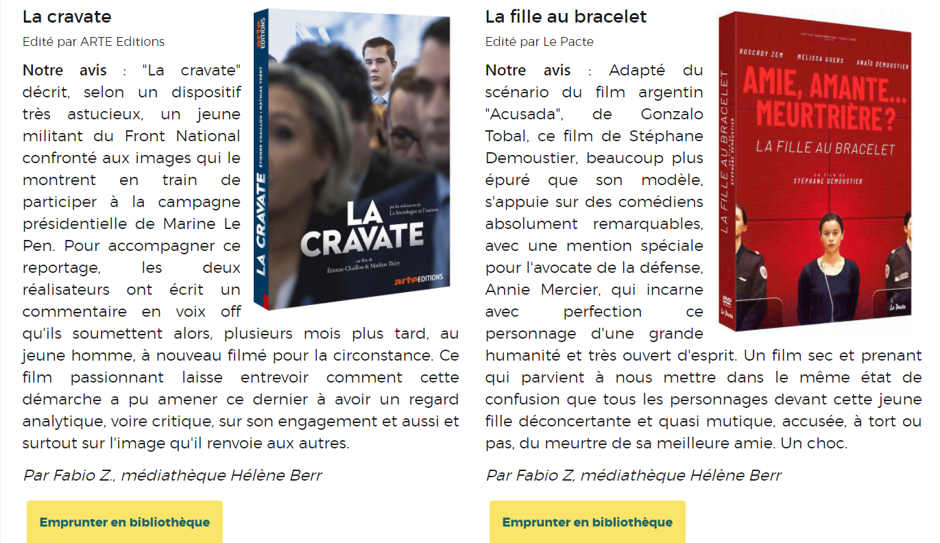Sélection ciné 2020 (Paris Bibliothèque) Sélection ciné 2020