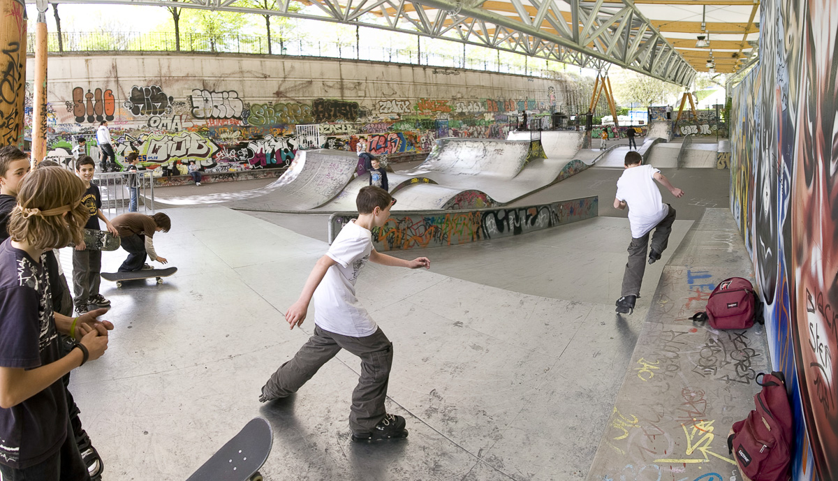Parque de patinaje de Bercy (© Gérard Sanz / Ciudad de París) Parque de patinaje de Bercy