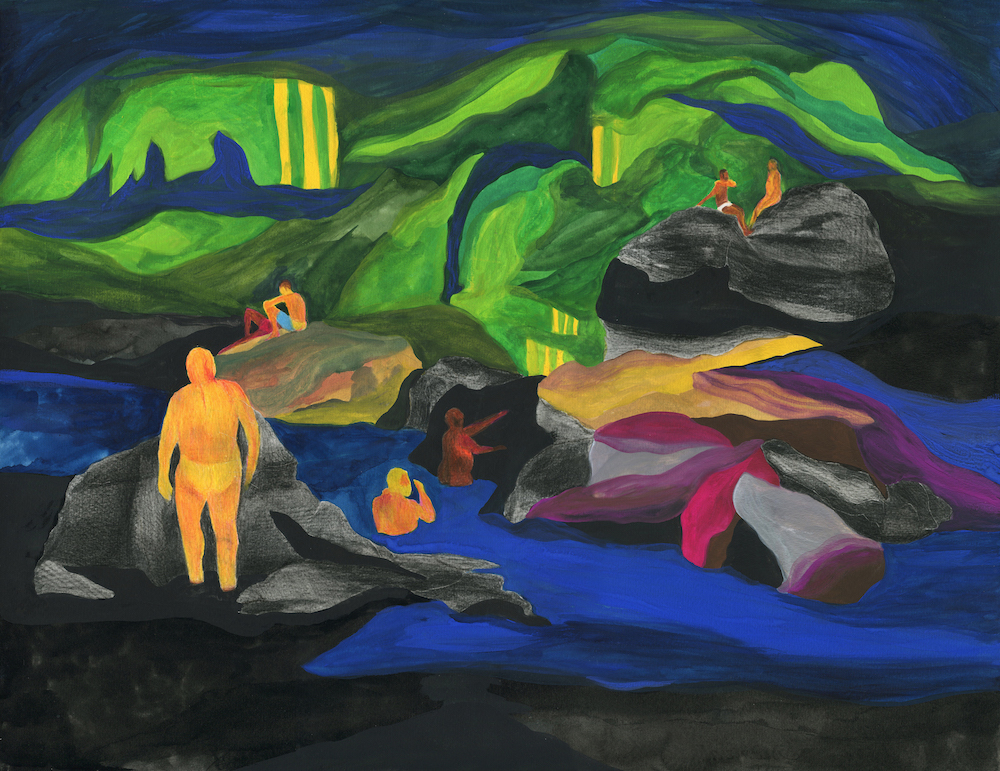"rivière", 2020 technique mixte sur papier – 50 x 65 cm (tom de pekin) "rivière", 2020 technique mixte sur papier – 50 x 65 cm
