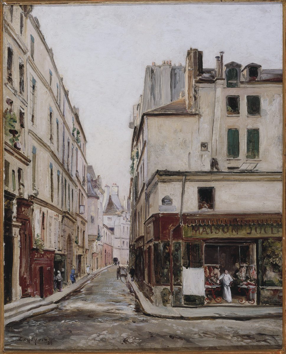 La Rue Hautefeuille, Lansyer, Maurice Emmanuel , Peintre En 1886 Musée Carnavalet, Histoire de Paris (©Paris Musées / Musée Carnavalet) La Rue Hautefeuille, Lansyer, Maurice Emmanuel , Peintre En 1886 Musée Carnavalet, Histoire de Paris