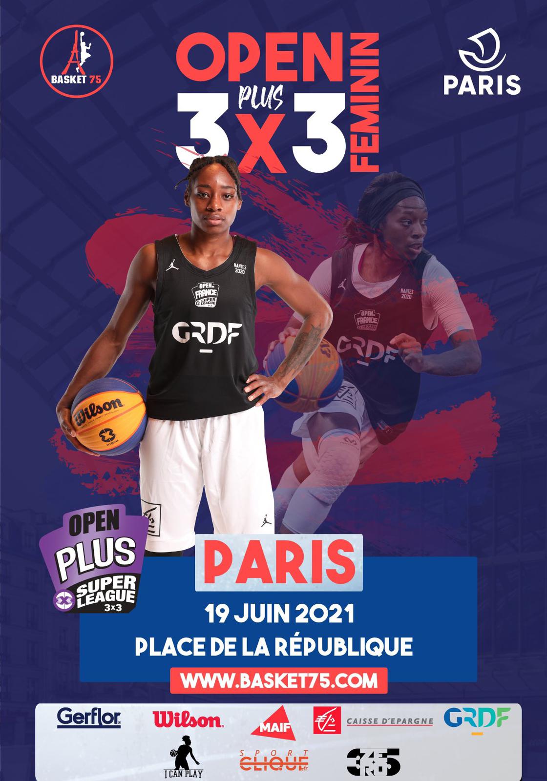Affiche de l'Open Plus Féminin de Paris (Comité Parisien de Basket-Ball) Affiche de l'Open Plus Féminin de Paris