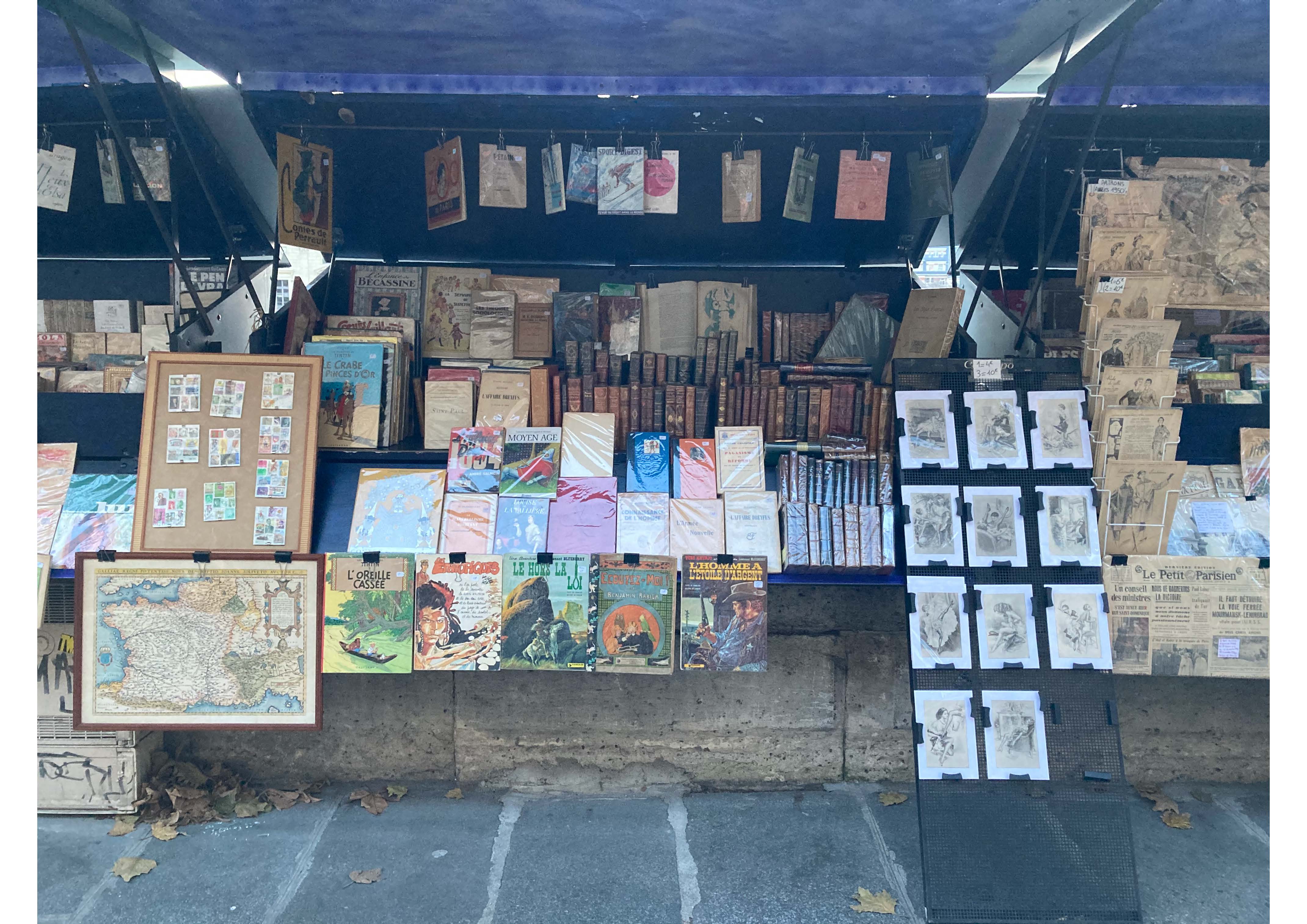 stand bouquiniste (lucile Araujo) stand bouquiniste