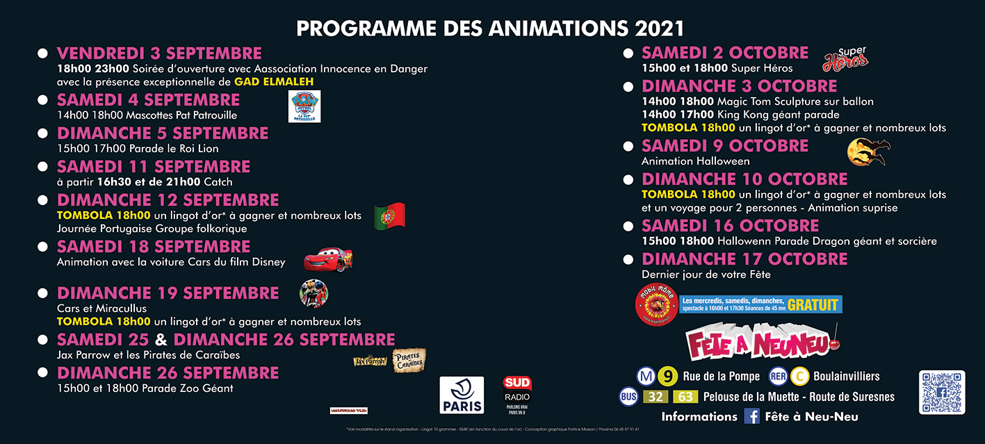 programme animations 2021