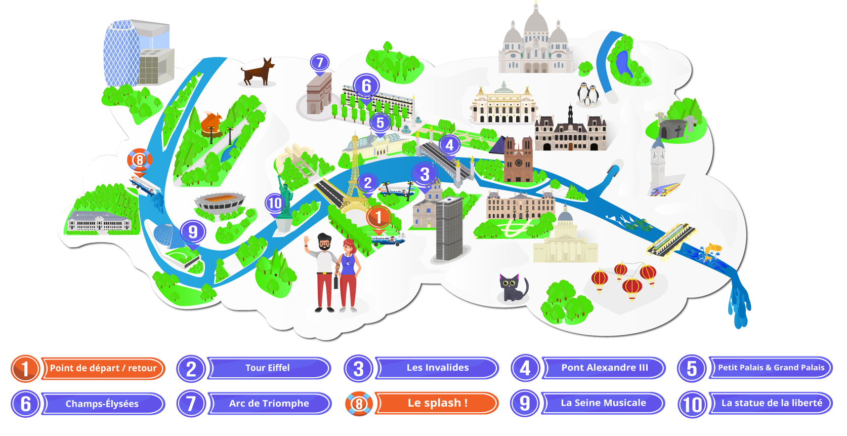 Parcours les Canards de Paris (©Les Canards de Paris) Parcours les Canards de Paris