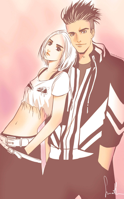 le dessin manga d'un jeune couple