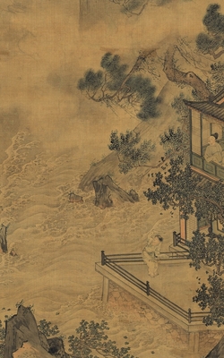 Qiu Ying (v. 1494-v. 1552) L’éveil du dragon au printemps (détail), non daté Encre et couleurs sur soie 119,4 x 54,5 cm
