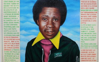 Peinture de Chéri Samba intitulée Autoportrait 1988 - 1989, peinture, huile sur toile