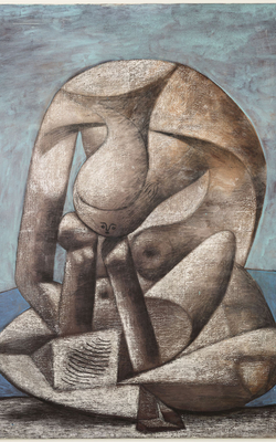 Pablo Picasso, La Grande Baigneuse au Livre, Paris, 18 février 1937, huile sur toile, 130 x 97,5 cm, Musée natio- nal Picasso-Paris, dation Pablo Picasso, 1979, MP160. Photo (C) RMN-Grand Palais / Mathieu Rabeau,
