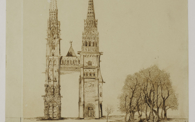 Tours et flèches d une cathédrale gothique