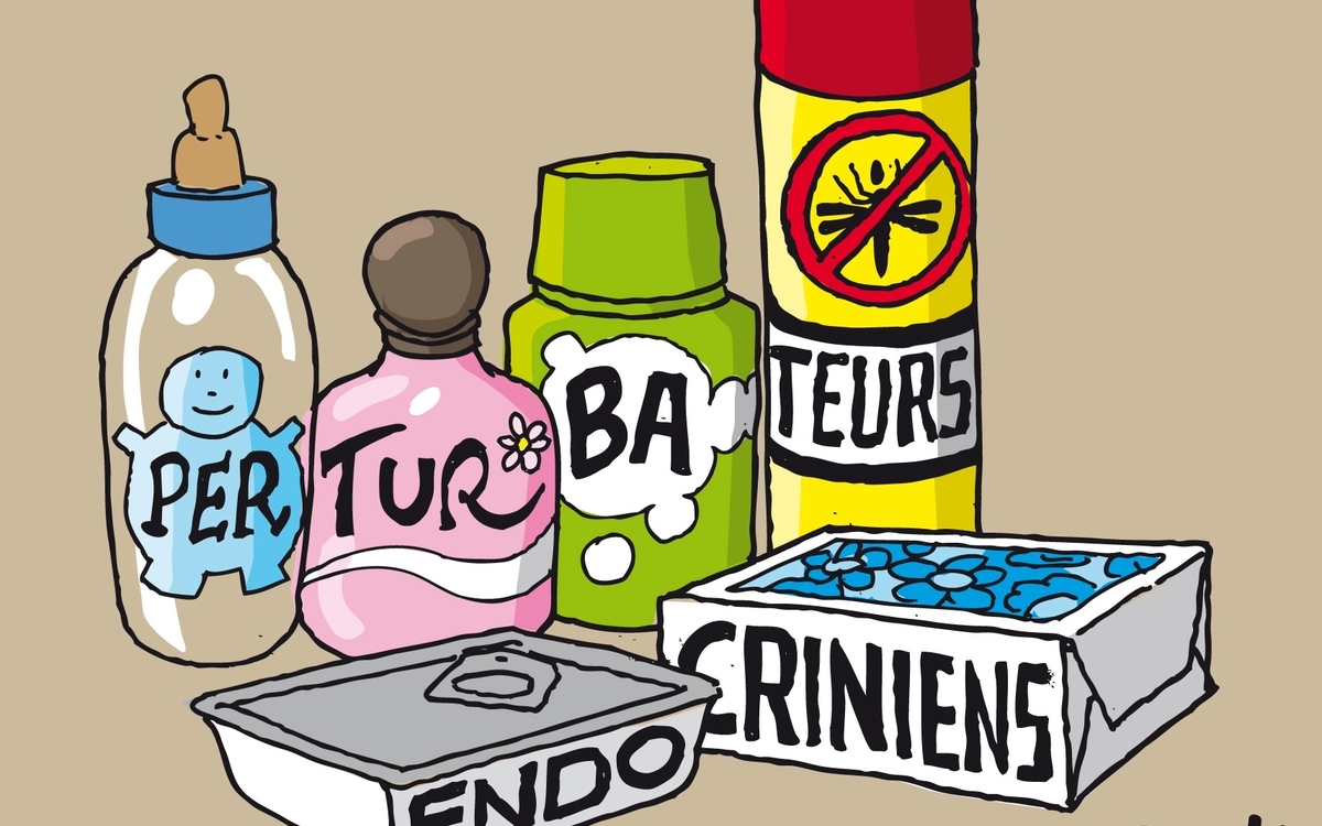 Dessin de produits contenant des perturbateurs endocriniens