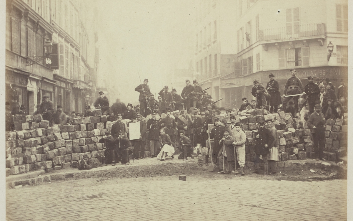 Photographie de la barricade de l'entrée du faubourg du temple 