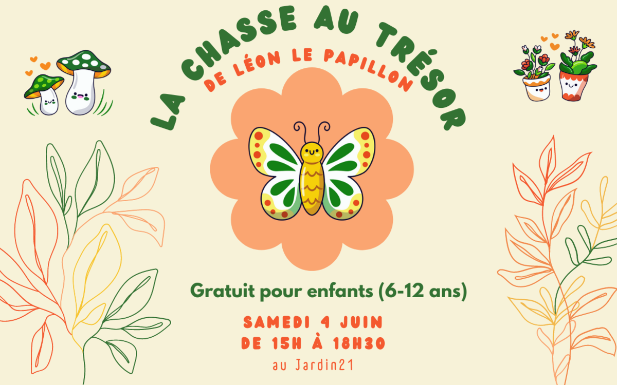Affiche de la chasse au trésor de Léon le papillon