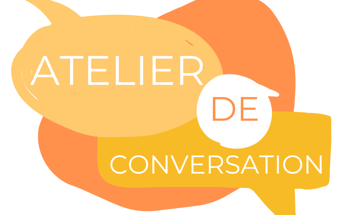 Logo de la médiathèque. Bulles de couleur avec l'intitulé de latelier