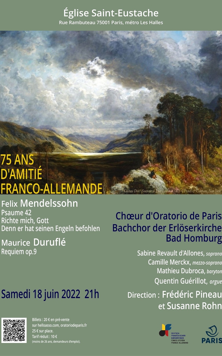 Affiche Concert franco-allemand Duruflé - Mendelssohn.