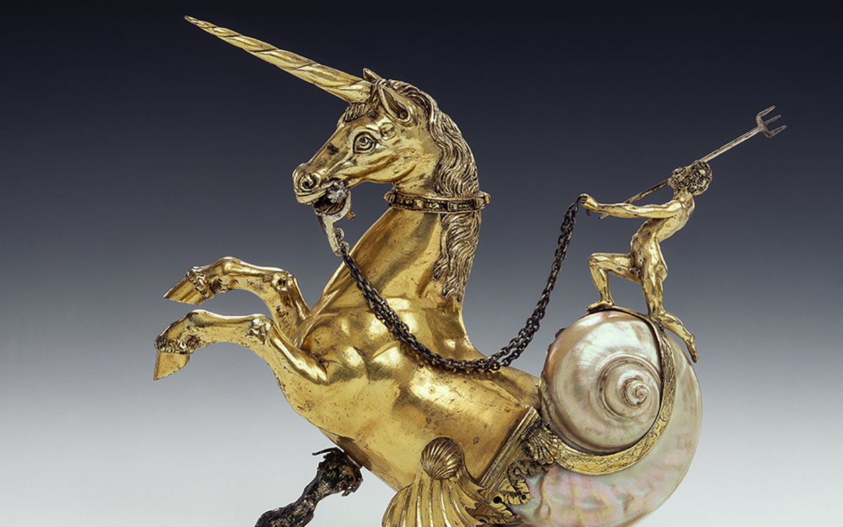 Coupe en forme de licorne de mer, Elias Geyer, Leipzig, vers 1600