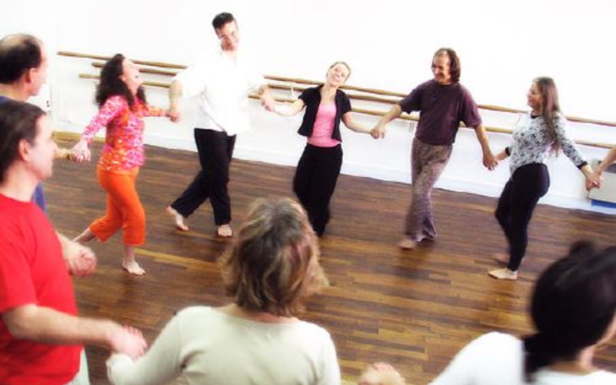 ronde collective dans un atelier de Biodanza