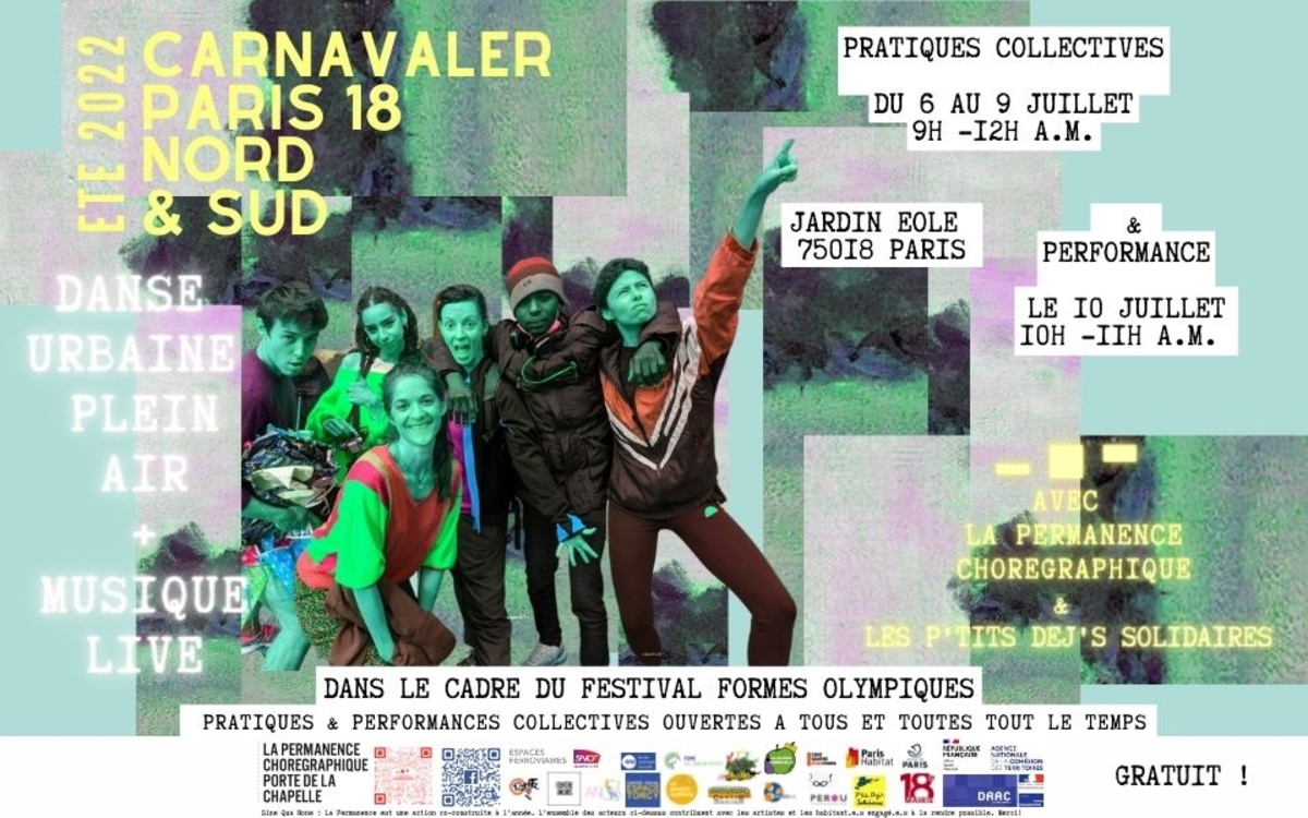 CARNAVALER : DES DANSES AUX BORDS DES JEUX, DES DANSES POUR UNE HOSPITALITE MANIFESTE Dans le cadre du festival “ Formes Olympiques “ au Jardin d’Eole, 75018