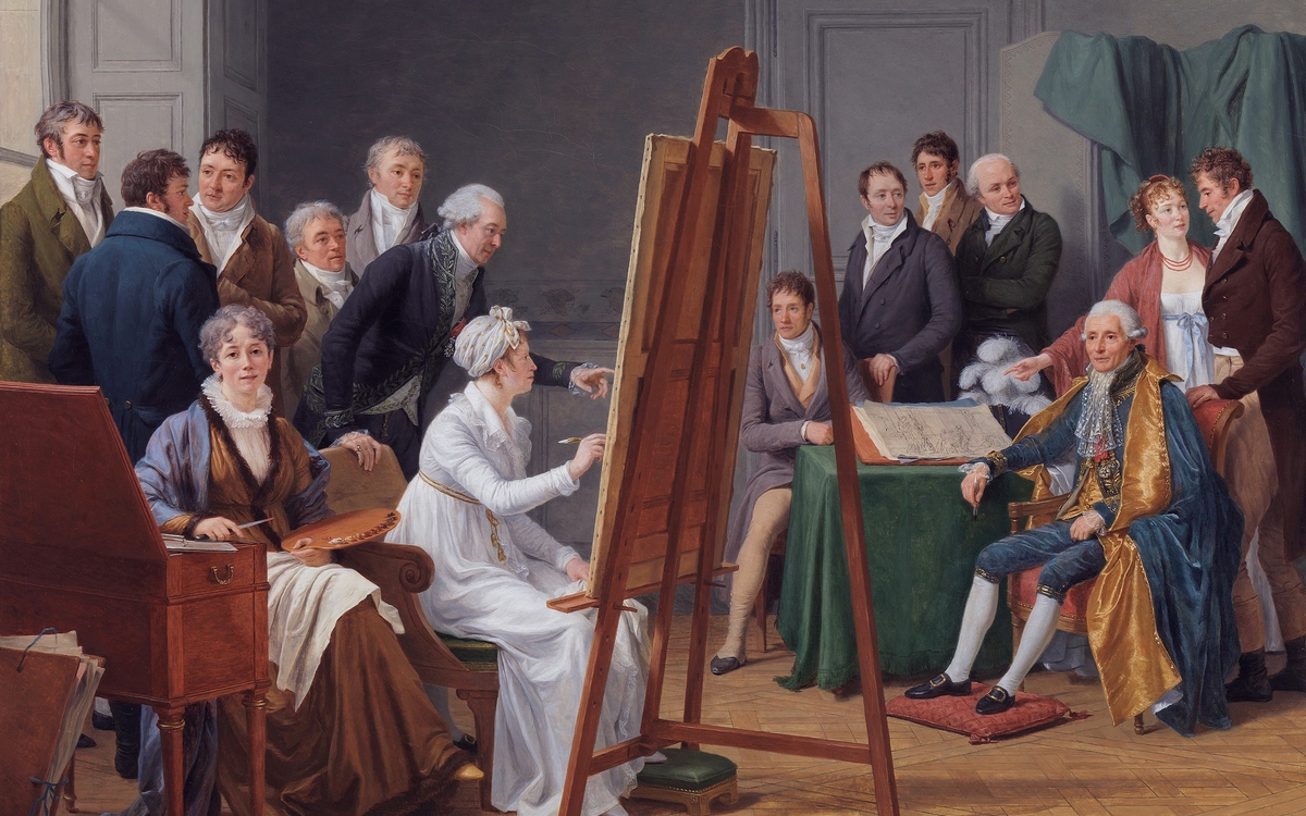 Ce tableau illustre les difficultés qu'ont eues les femmes peintres à trouver leur place dans le monde de l'art longtemps dominé par les hommes.