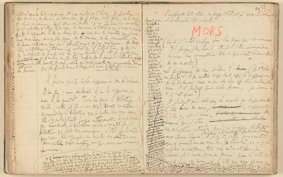 Marcel Proust. À la recherche du temps perdu. Manuscrits autographes. Soixante-deux cahiers de brouillons comportant des ébauches des différentes parties de la Recherche à divers stades de leur rédaction. 