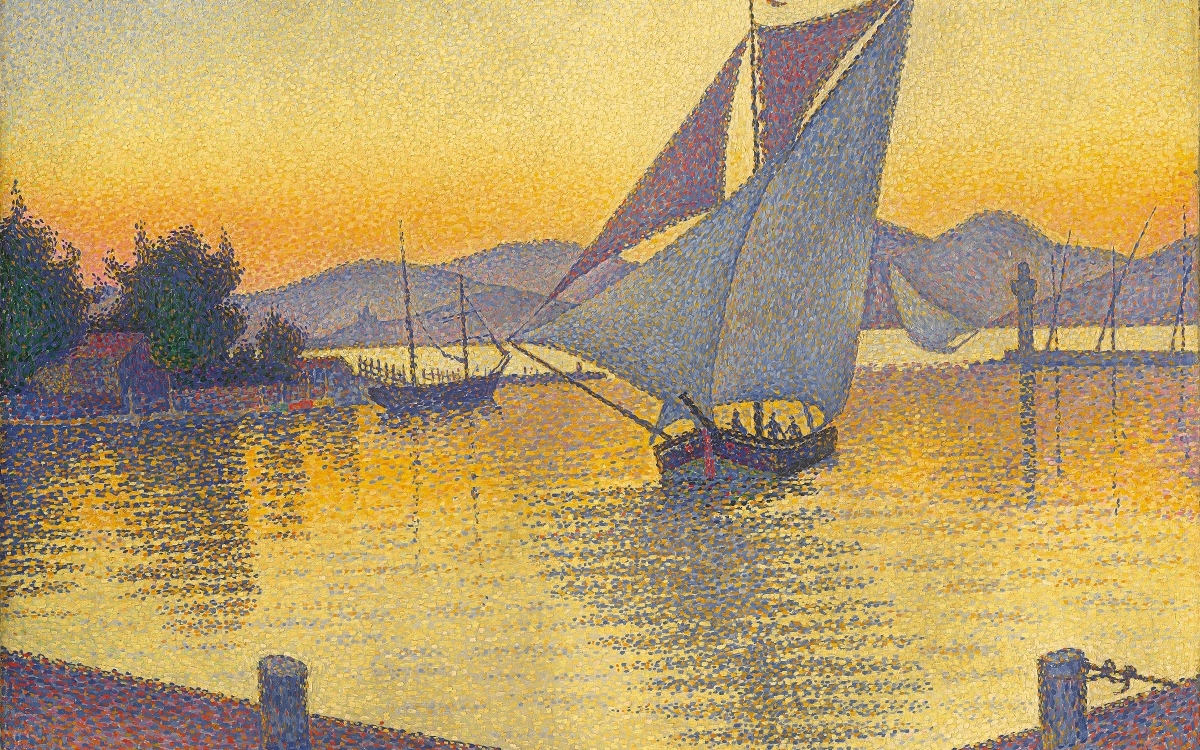 Paul Signac Le Port au soleil couchant, Opus 236 (Saint-Tropez) 1892 Huile sur toile, 65 x 81 cm Potsdam, Museen der Hasso Plattner Foundation gGmbH 