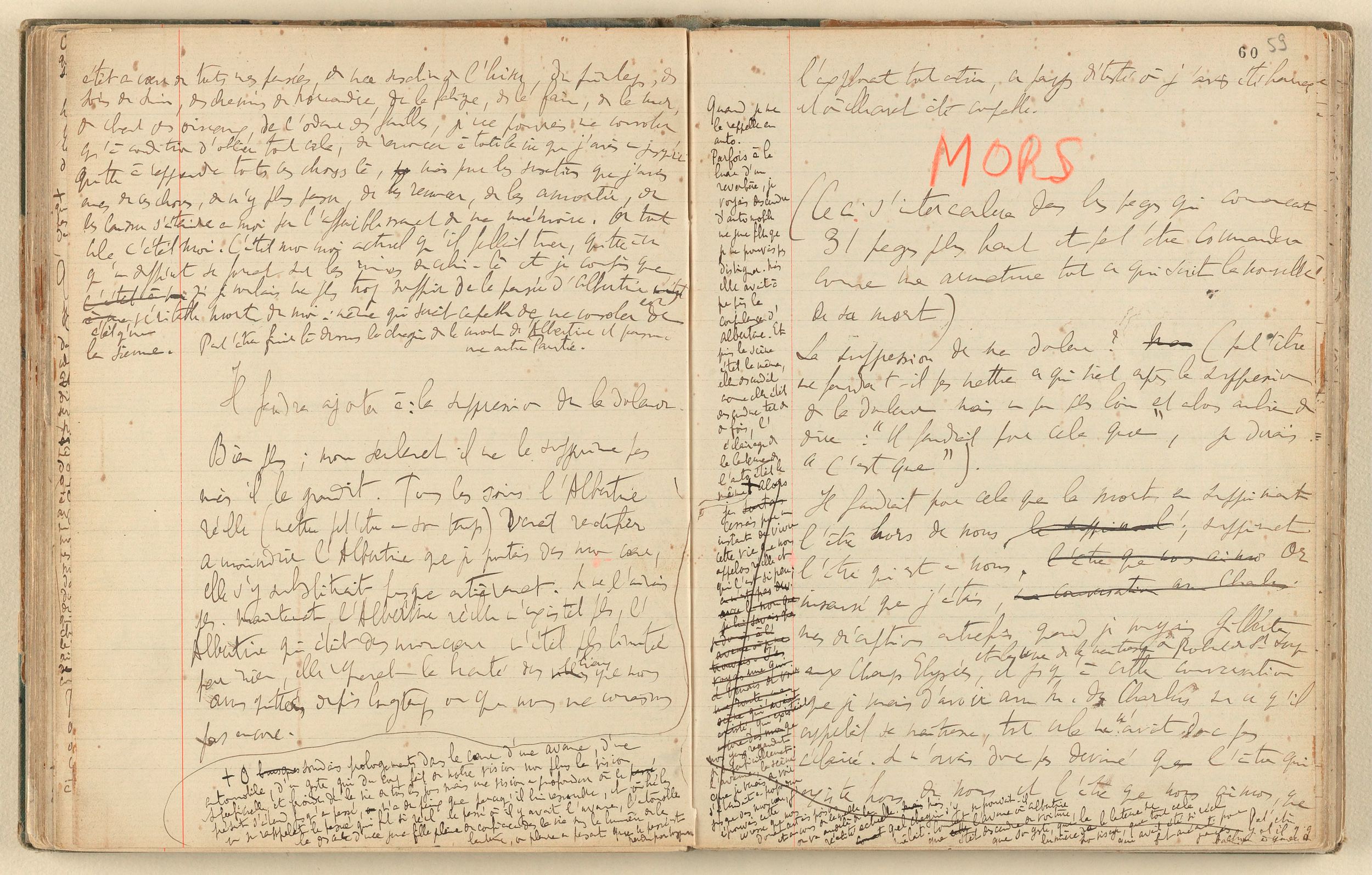 Marcel Proust. À la recherche du temps perdu. Manuscrits autographes. Soixante-deux cahiers de brouillons comportant des ébauches des différentes parties de la Recherche à divers stades de leur rédaction. 