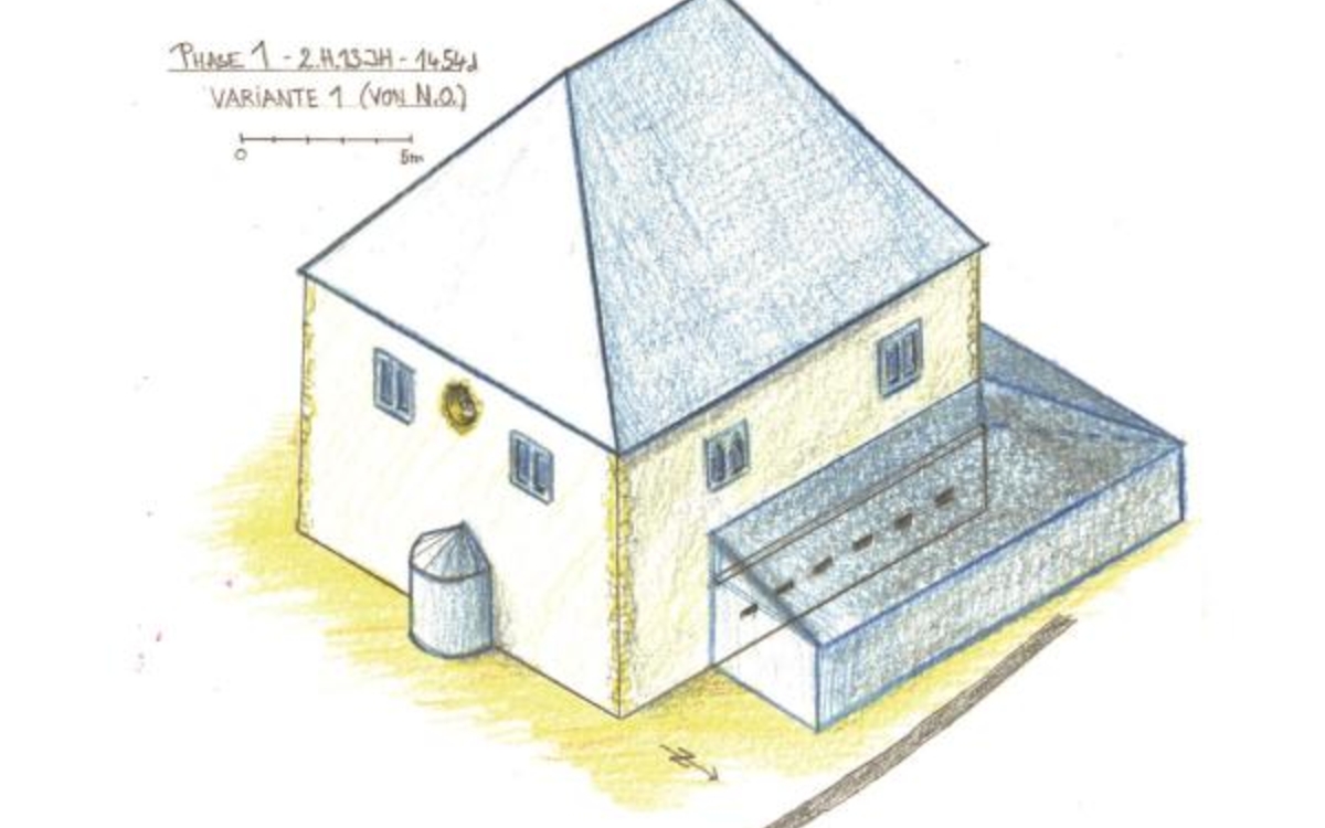 La synagogue médiévale de Rouffach, croquis de Carla Heym