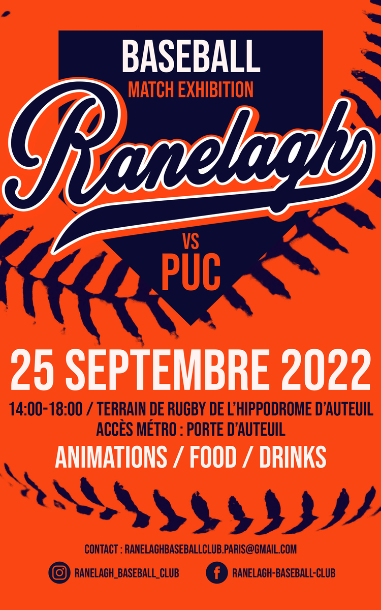 match exhibition ranelagh baseball club hippodrome d'auteuil dimanche 25 septembre 2022