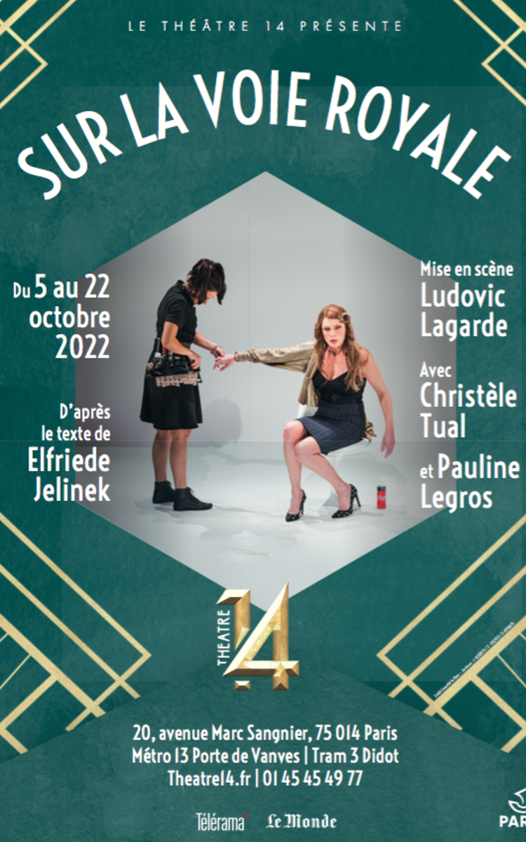 affiche précisant les dates / photo de 2 comédiennes 