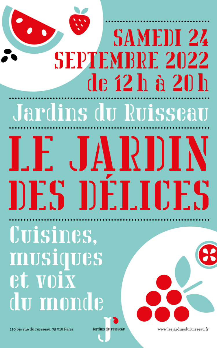 Le Jardin des délices, 24 septembre de 12h à 20h au 110bis rue du Ruisseau