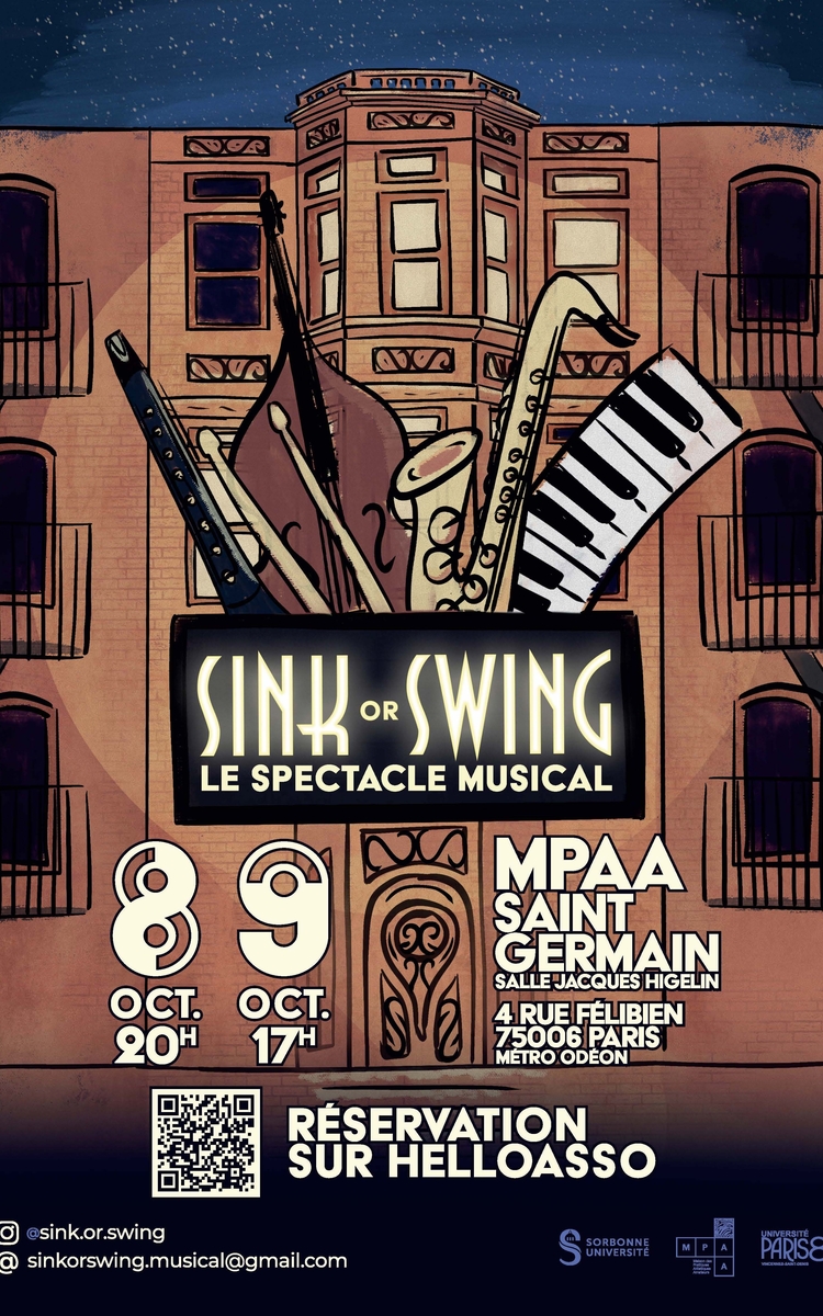 Affiche de Sink or Swing, pièce de théâtre musical