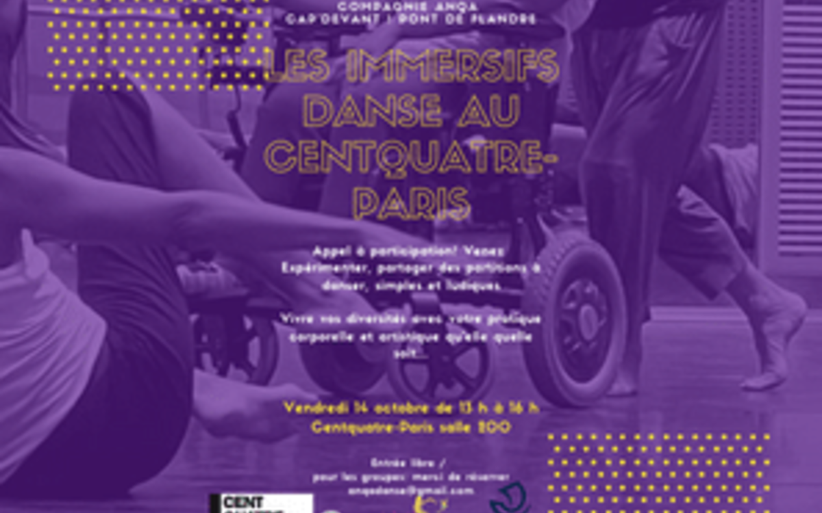 appel à participation danse inclusive au Centquatre-Paris le 14 octobre, de 13h à 16h